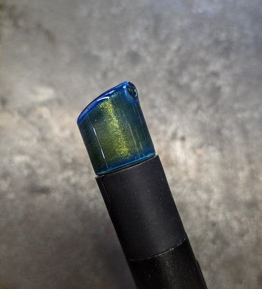 Sparkle green/ Blue Stock Shape Pivot Spinner Mouthpiece