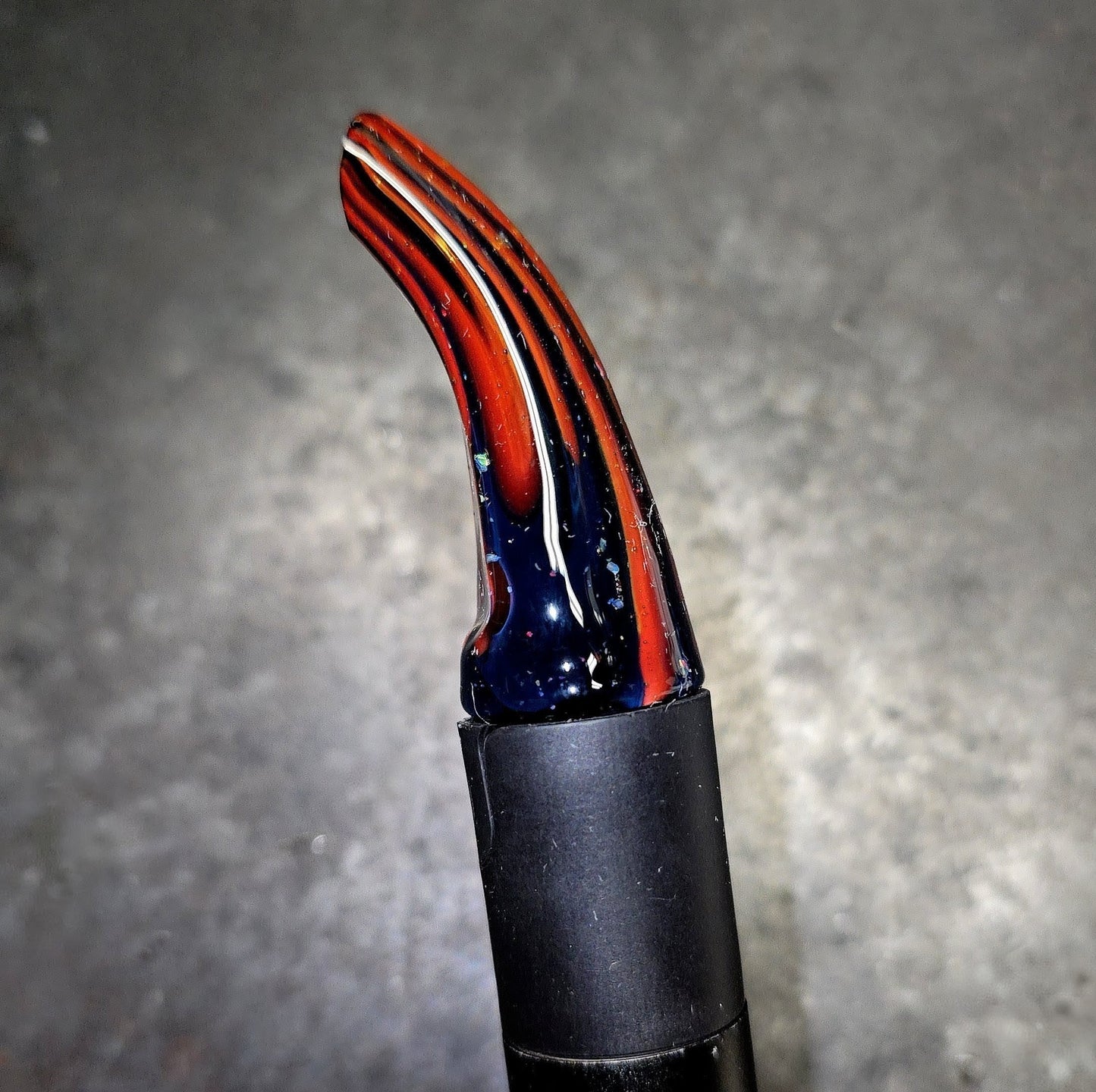 Tangelo & Black Crushed opal Sax Pivot Spinner Mouthpiece